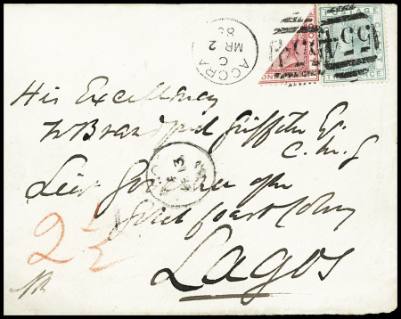 1884-91 1d Rose-carmine BISECT together with 1879 2d