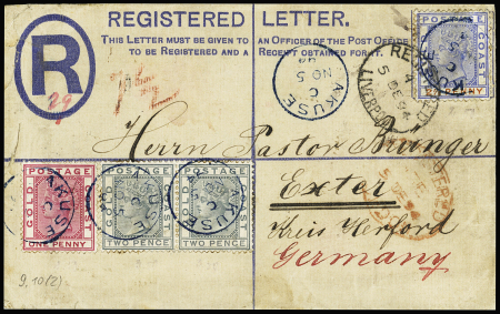 1884-91 2 1/2d ultamarine and orange, 1d rose-carmine