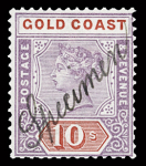 1889-94 10s Dull mauve and red with manuscript SPECIMEN