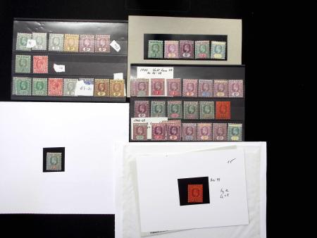 1902-13 King Edward VII issues, mint selection on various