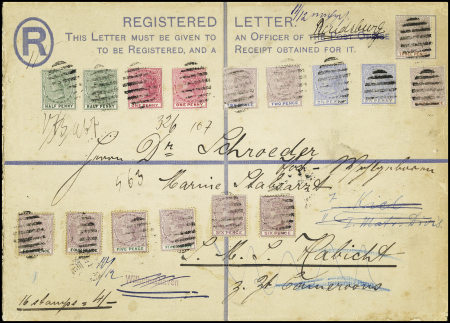 1884-86 1/2d Green (2) and 1887-1902 1d (2), 2d (2),