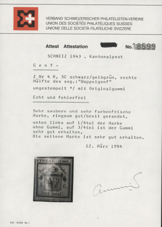 Rechte Hälfte Doppelgenf, in leuchtend frischen Farben,