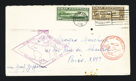 1930 Zeppelin issue, set of three values used on two