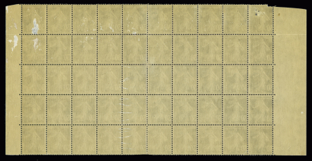 n°192 bloc de 50 extrait d'une bande de 12000 timbres imprimée pour confectionner des roulettes avec coin daté 14.6.26 à gauche. Pièce d'exposition.