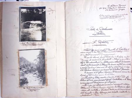 Chemise blanche : décembre 1929 rapport manuscrit exceptionnel du Chef de Poste de Gendarmerie Coloniale de KHONE (LAOS, détachement de COCHINCHINE-CAMBODGE) de 37 pages, 54 photos inédites, 2 cartes géographiques fa