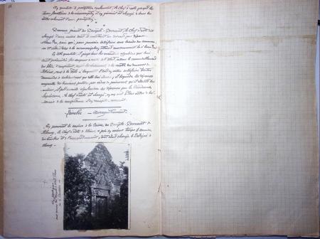 Chemise blanche : décembre 1929 rapport manuscrit exceptionnel du Chef de Poste de Gendarmerie Coloniale de KHONE (LAOS, détachement de COCHINCHINE-CAMBODGE) de 37 pages, 54 photos inédites, 2 cartes géographiques fa