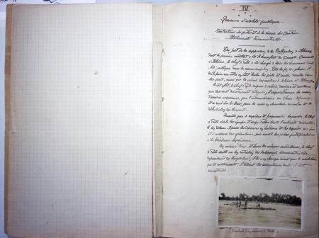 Chemise blanche : décembre 1929 rapport manuscrit exceptionnel du Chef de Poste de Gendarmerie Coloniale de KHONE (LAOS, détachement de COCHINCHINE-CAMBODGE) de 37 pages, 54 photos inédites, 2 cartes géographiques fa