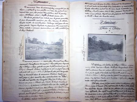 Chemise blanche : décembre 1929 rapport manuscrit exceptionnel du Chef de Poste de Gendarmerie Coloniale de KHONE (LAOS, détachement de COCHINCHINE-CAMBODGE) de 37 pages, 54 photos inédites, 2 cartes géographiques fa