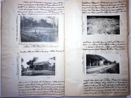 Chemise blanche : décembre 1929 rapport manuscrit exceptionnel du Chef de Poste de Gendarmerie Coloniale de KHONE (LAOS, détachement de COCHINCHINE-CAMBODGE) de 37 pages, 54 photos inédites, 2 cartes géographiques fa