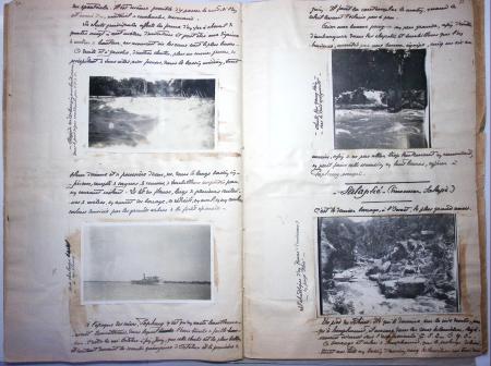 Chemise blanche : décembre 1929 rapport manuscrit exceptionnel du Chef de Poste de Gendarmerie Coloniale de KHONE (LAOS, détachement de COCHINCHINE-CAMBODGE) de 37 pages, 54 photos inédites, 2 cartes géographiques fa