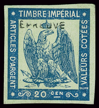 Articles d'argent n°1, surchargé EPREUVE, nsg, TB