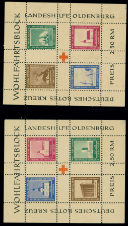 1933-1945, Selection of min.sheets incl. 1933 Nothilfe
