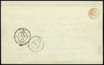 N°1 10c bistre-jaune OBL étoile muette + CAD rouge "bureau central (60)" (1852) sur lettre de Paris pour Paris. TB
