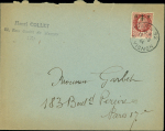 N°517, 1F50 Pétain, avec surcharge manuscrite "RF" OBL CAD "Paris 94 R. Vignon" (16.9.44) sur lettre. TB