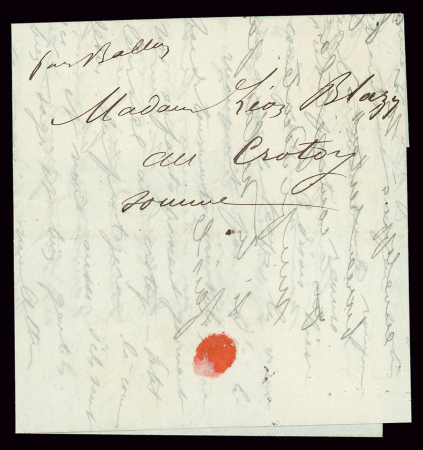 Lettre non AFF de Paris (23.12.70) expédiée par Léon Blazy pour sa femme au Crotoy (Somme) avec texte "M'as-tu adressé une lettre envoyée sous enveloppe à Mr Grimbert, bureau restant à Amiens?" + contrat manuscrit d'un s
