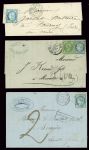 5 lettres : n°37 OBL GC 892 + CAD "Paris la Chapelle St Denis" (31 aout 71) - dernier jour du tarif à 20c) - n°20 + 37 OBL étoile 24 + CAD "Paris R. de Cléry" (1 sept 71 - 1er jour du tarif à 25c) sur lettre pour Munster