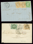 5 lettres : n°37 OBL GC 892 + CAD "Paris la Chapelle St Denis" (31 aout 71) - dernier jour du tarif à 20c) - n°20 + 37 OBL étoile 24 + CAD "Paris R. de Cléry" (1 sept 71 - 1er jour du tarif à 25c) sur lettre pour Munster