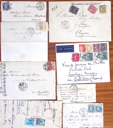 1859-1940, Petit ensemble de timbres et lettres d'une