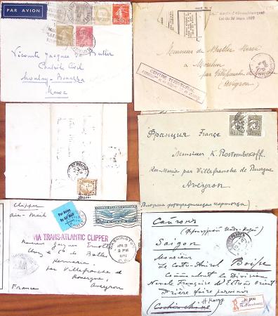 1859-1940, Petit ensemble de timbres et lettres d'une
