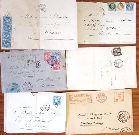 1859-1940, Petit ensemble de timbres et lettres d'une