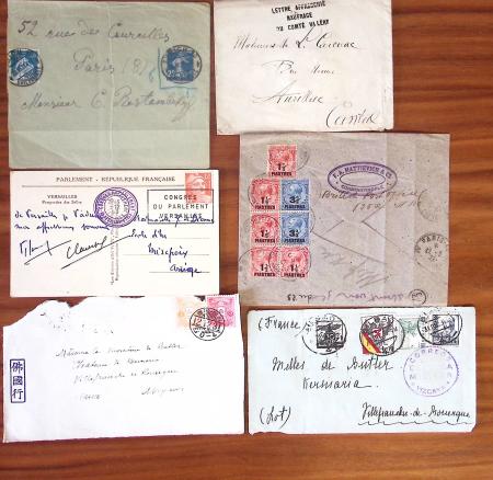 1859-1940, Petit ensemble de timbres et lettres d'une