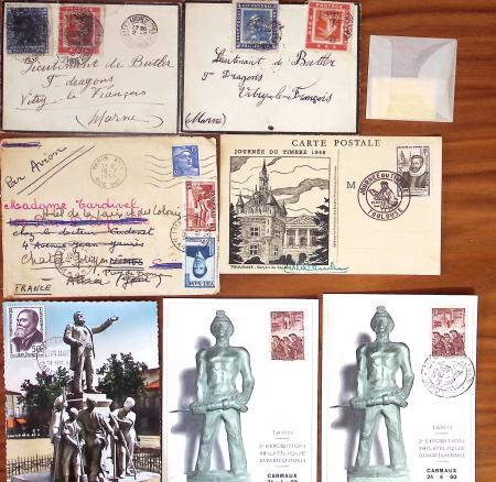1859-1940, Petit ensemble de timbres et lettres d'une