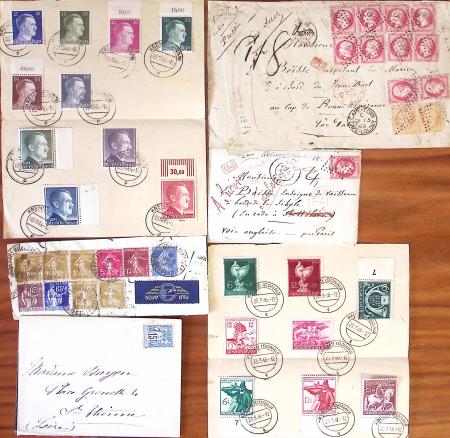 1859-1940, Petit ensemble de timbres et lettres d'une