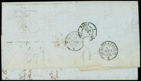 1856 Lettre pour les Etats Unis au départ de Paris