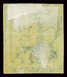 1849 Épaulettes 20c bleu, très belles marges tout autour,