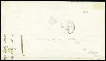 N°13, 2 pièces + 14 + 16 +17A, 1 pièce + bande de 3 + bande de 4 OBL losange de points "D" + CAD "D Paris D" (1856) sur lettre au 5ème échelon de poids pour Vera-Cruz (Mexique), AFF spectaculaire. TB