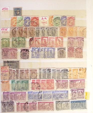 1860-1980 Selection of old-time auction lots on cards