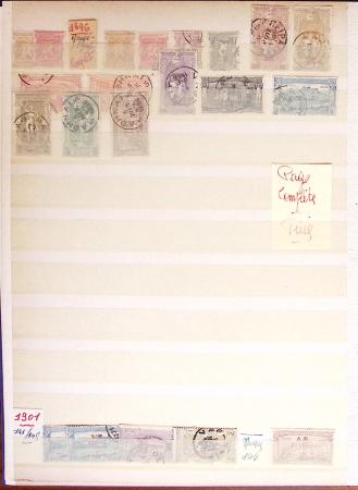 1860-1980 Selection of old-time auction lots on cards