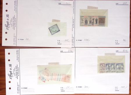 1860-1980 Selection of old-time auction lots on cards
