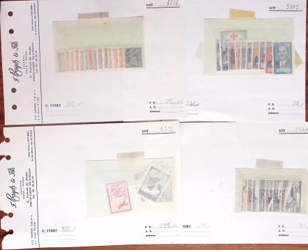 1860-1980 Selection of old-time auction lots on cards