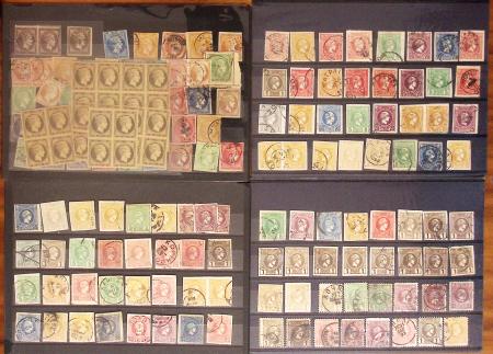 1860-1980 Selection of old-time auction lots on cards