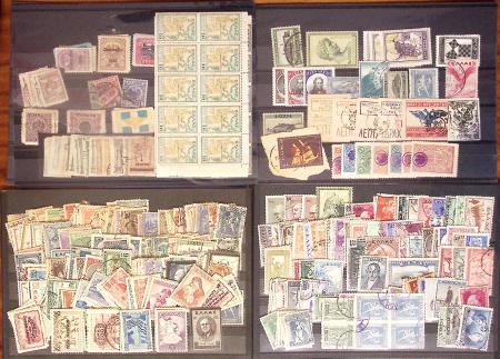 1860-1980 Selection of old-time auction lots on cards