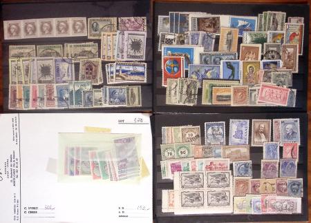 1860-1980 Selection of old-time auction lots on cards
