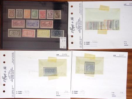 1860-1980 Selection of old-time auction lots on cards