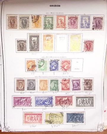 1860-1980 Selection of old-time auction lots on cards