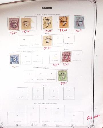1860-1980 Selection of old-time auction lots on cards