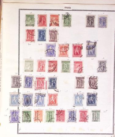1860-1980 Selection of old-time auction lots on cards