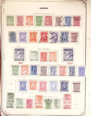 1860-1980 Selection of old-time auction lots on cards