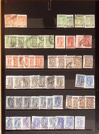 1860-1980 Selection of old-time auction lots on cards