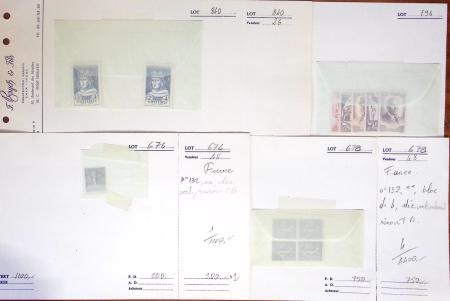 1849-1992, Lot de France monté sur des anciennes plaquettes