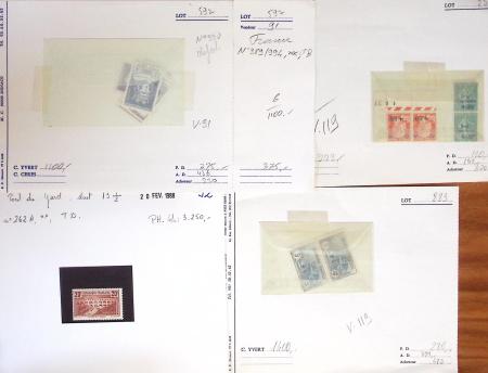 1849-1992, Lot de France monté sur des anciennes plaquettes