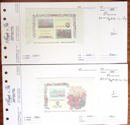 1849-1992, Lot de France monté sur des anciennes plaquettes