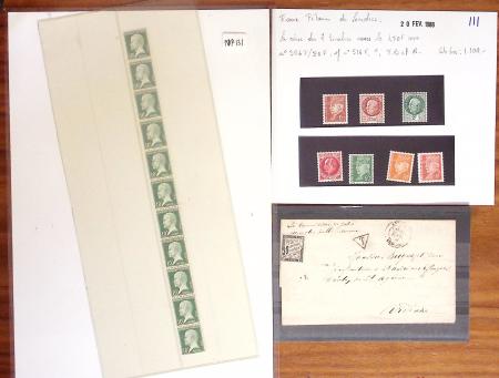 1849-1992, Lot de France monté sur des anciennes plaquettes