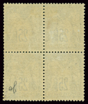N°78 25c outremer Type II en bloc de 4, infime trace