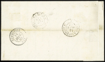N°14, petit BDF avec piquage de Clamecy, OBL PC 876 + T15 Clamecy (13 sept 1861) sur lettre avec arrivée Commentry. TB. Certificat Robineau, cote Yvert 8000€