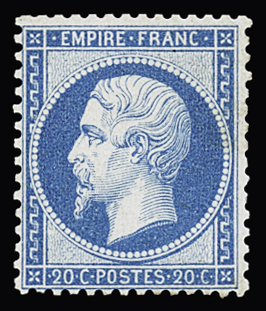N°22 20c bleu, neuf sans charnière, **, très frais,